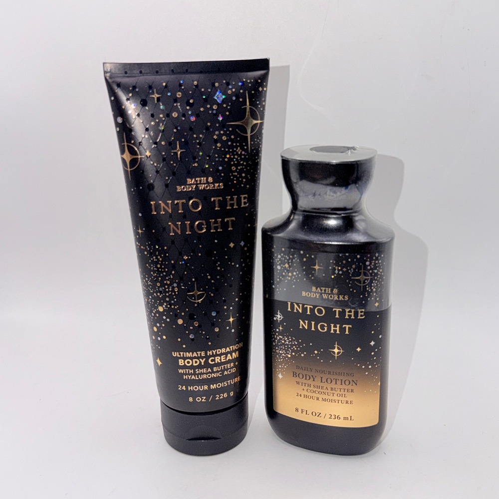 Bath & Body Works 8oz Into The Night Body Lotion & Cream Set Celestial Aesthetic